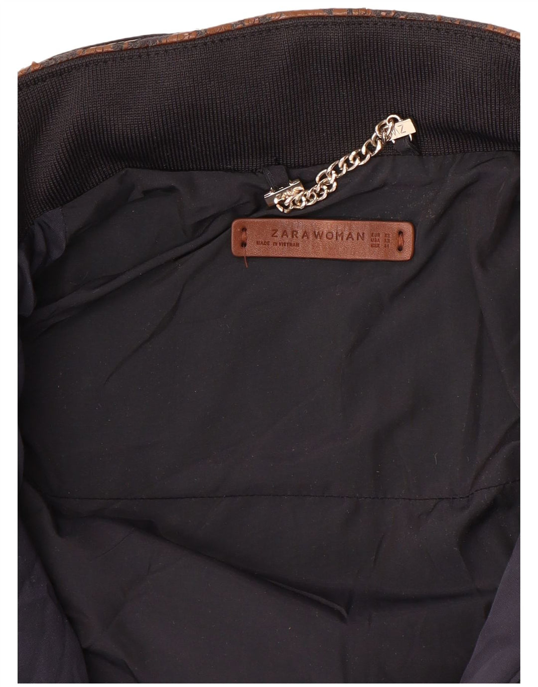 Zara Womens Quilted Jacket UK 6 XS Navy Blue