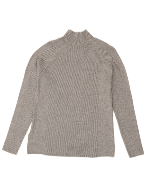 Marks & Spencer Womens Turtle Neck Jumper Sweater UK 12 Medium Grey Viscose