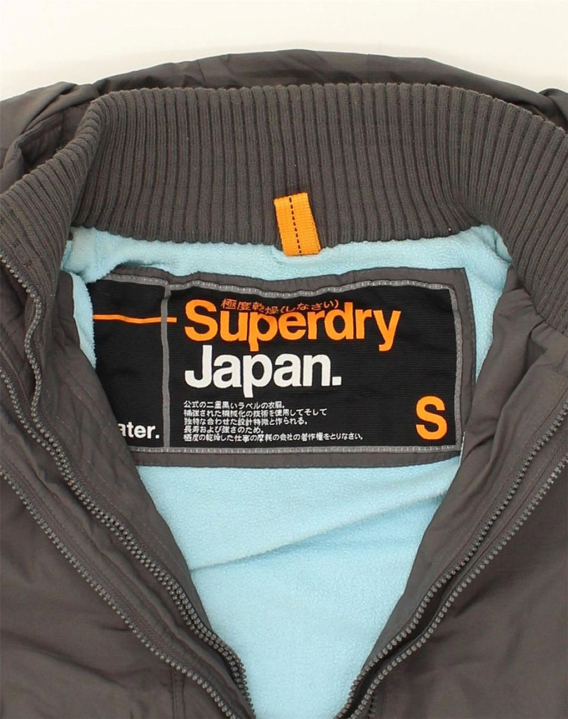 SUPERDRY Womens The Windcheater Hooded Rain Jacket UK 10 Small Grey Nylon | Vintage Superdry | Thrift | Second-Hand Superdry | Used Clothing | Messina Hembry 