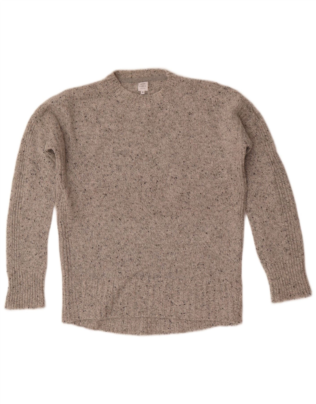 John Lewis Womens Crew Neck Jumper Sweater UK 8 Small Grey Flecked