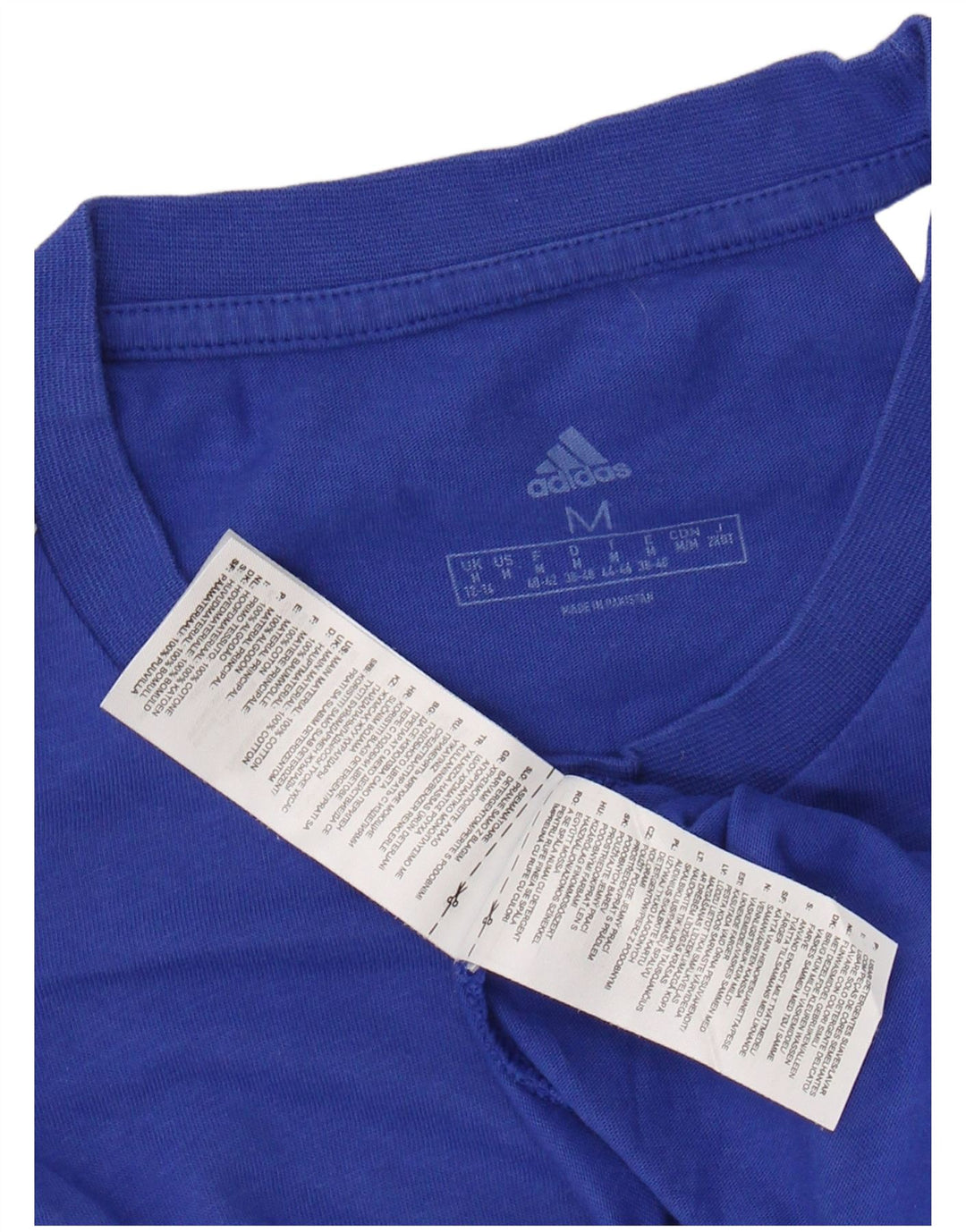 ADIDAS Womens T-Shirt Top UK 12/14 Medium Blue Cotton