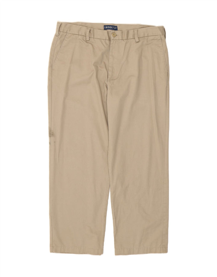 IZOD Mens Straight Chino Trousers W36 L29 Beige Cotton Vintage Izod and Second-Hand Izod from Messina Hembry 