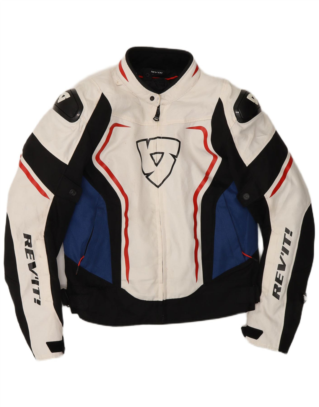 REV'IT Mens Biker Jacket UK 36 Small Off White Colourblock Motorcycle