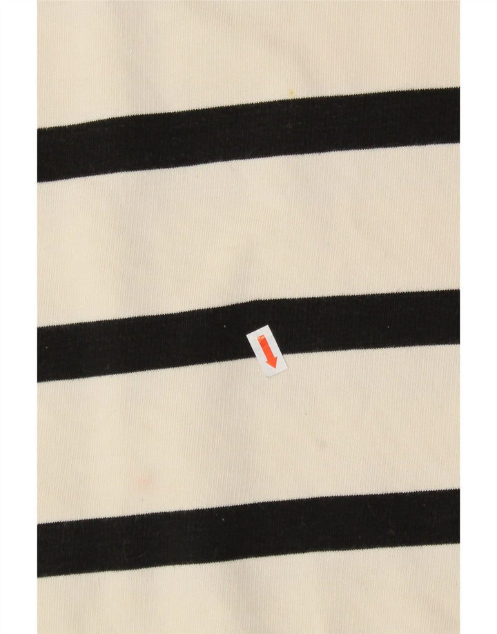 MINT VELVET Womens Sweatshirt Jumper UK 14 Medium White Striped Cotton