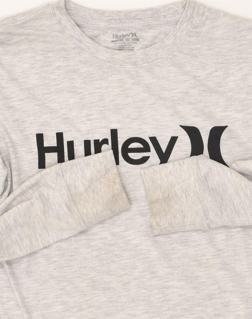 HURLEY Boys Graphic Top Long Sleeve 12-13 Years Large  Grey Cotton | Vintage Hurley | Thrift | Second-Hand Hurley | Used Clothing | Messina Hembry 