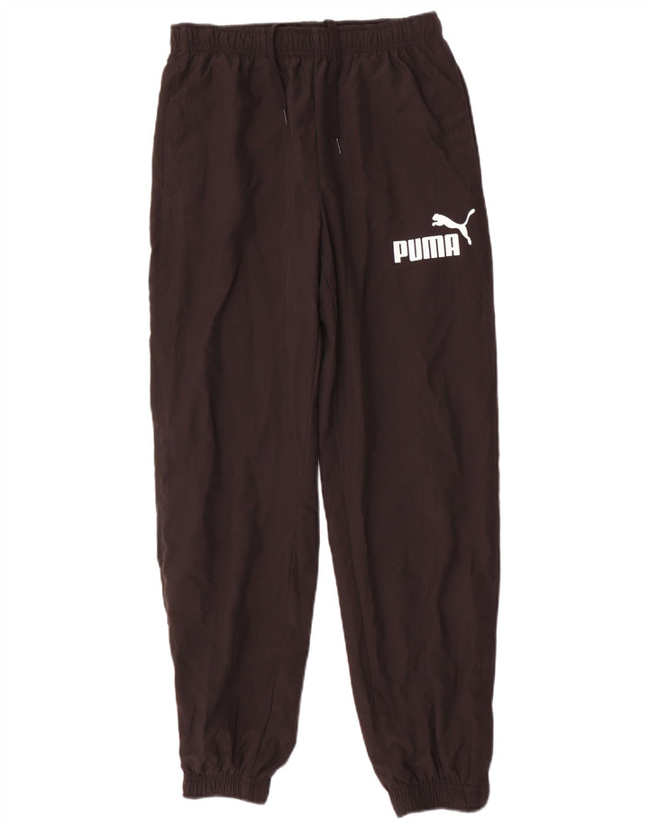 PUMA Boys Graphic Tracksuit Trousers Joggers 13-14 Years Black Polyester