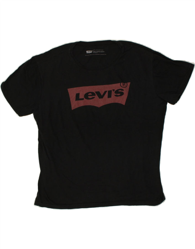 LEVI'S Womens Standard Fit Graphic T-Shirt Top UK 16 Large Black | Vintage Levi's | Thrift | Second-Hand Levi's | Used Clothing | Messina Hembry 