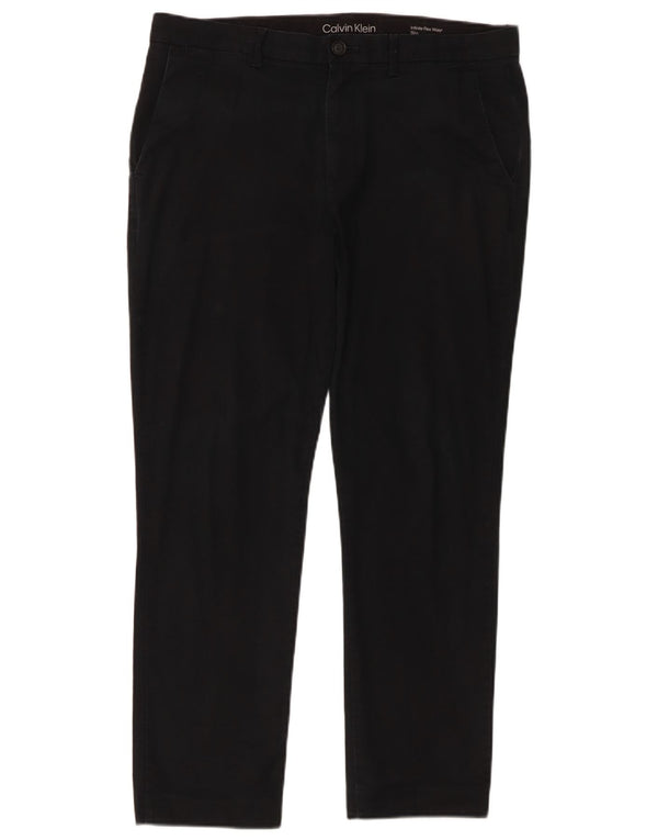 Calvin Klein Womens Slim Chino Trousers W33 L27 Black Cotton