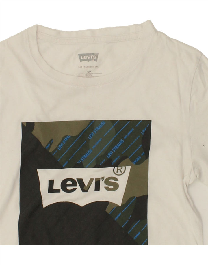 LEVI'S Boys Graphic T-Shirt Top 11-12 Years White Vintage Levi's and Second-Hand Levi's from Messina Hembry 