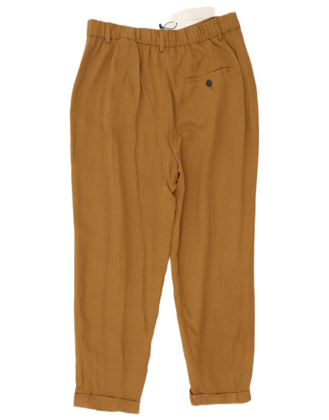 Zara Womens Tapered Cropped Trousers Medium W30 L24 Brown Viscose