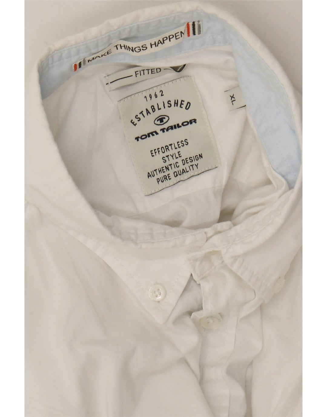 TOM TAILOR Mens Fitted Shirt XL White Cotton Vintage Tom Tailor and Second-Hand Tom Tailor from Messina Hembry 