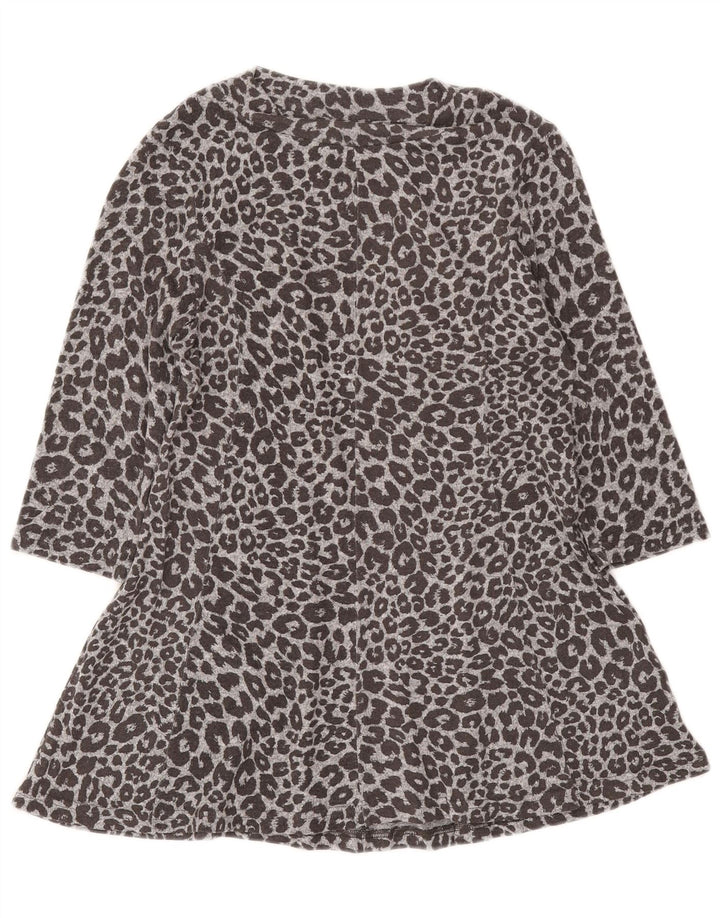 Marks & Spencer Womens A-Line Dress UK 12 Medium Grey Animal Print