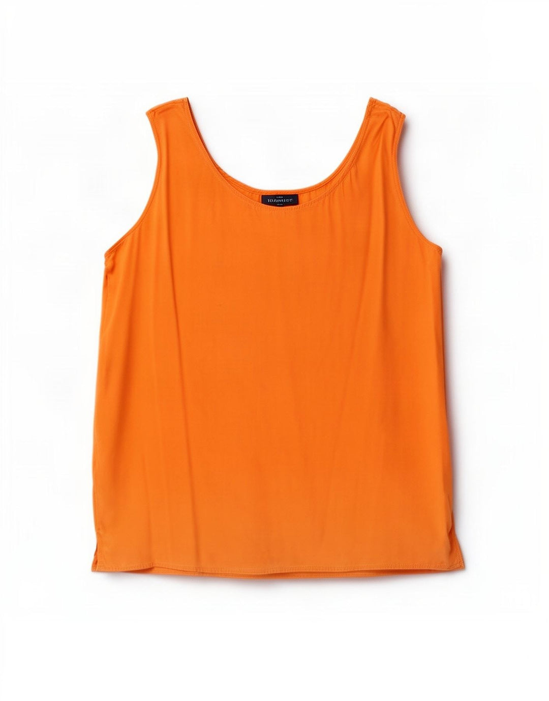 Vintage Womens Sleeveless Blouse Top UK 12 Medium Orange Silk