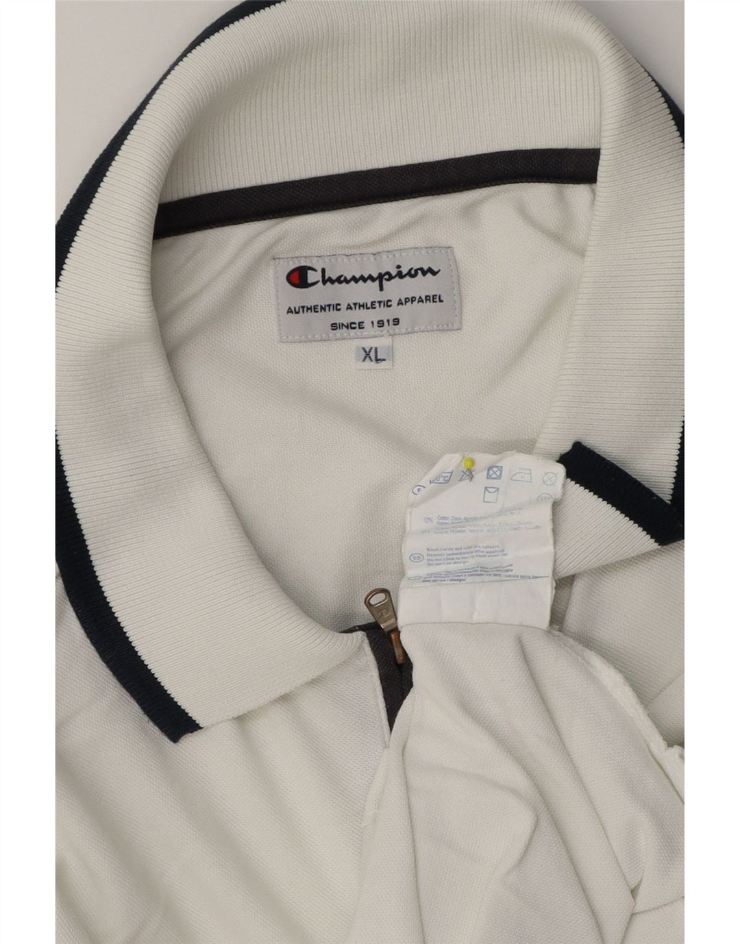 Champion Mens Polo Shirt XL White Cotton
