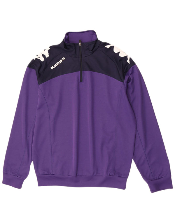 Kappa Mens Graphic Zip Neck Tracksuit Top Jacket XL Purple Colourblock