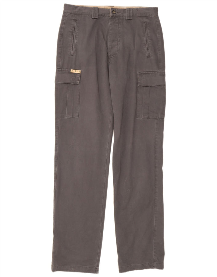 Rifle Mens Straight Cargo Trousers W32  L34 Grey Cotton