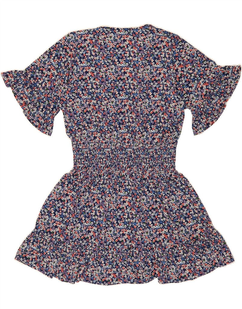 MICHAEL KORS Womens A-Line Dress UK 12 Medium Blue Floral Polyester Vintage Michael Kors and Second-Hand Michael Kors from Messina Hembry 