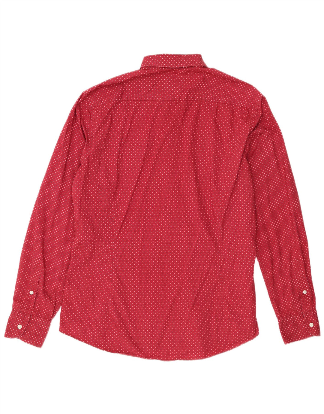 Massimo Dutti Mens Shirt Large Burgundy Spotted