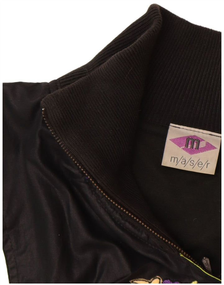 Maser M Womens Graphic Windbreaker Jacket UK 16 Large Black Colourblock