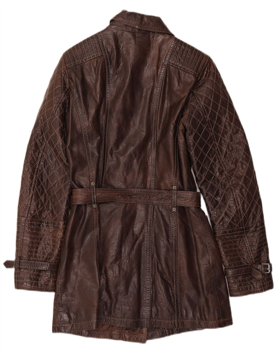 Gipsy Womens Leather Coat UK 10 Small Brown