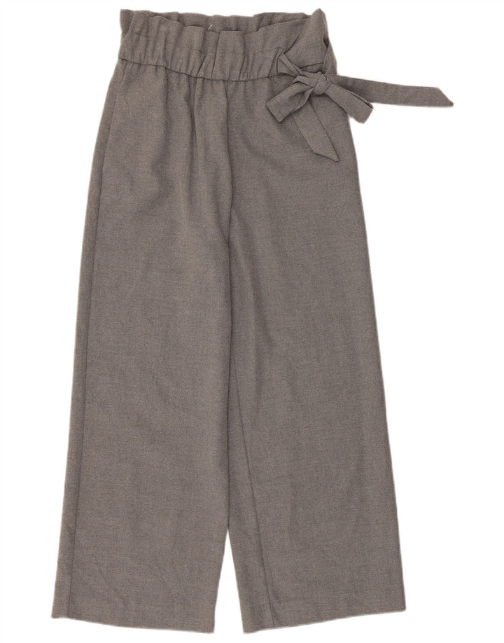 Zara Womens Cropped Trousers Small W26 L24 Grey Polyester