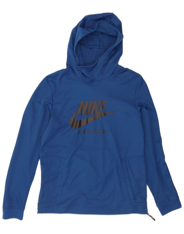 Nike Mens Graphic Hoodie Jumper Medium Blue Cotton
