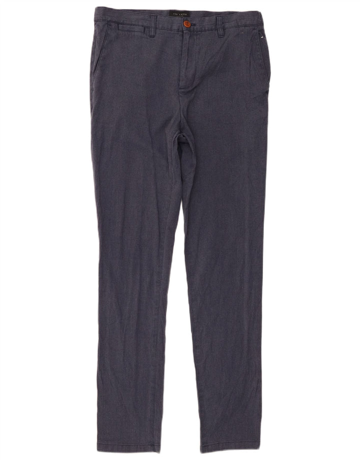Ted Baker Mens Slim Chino Trousers W30 L31 Navy Blue Polyester