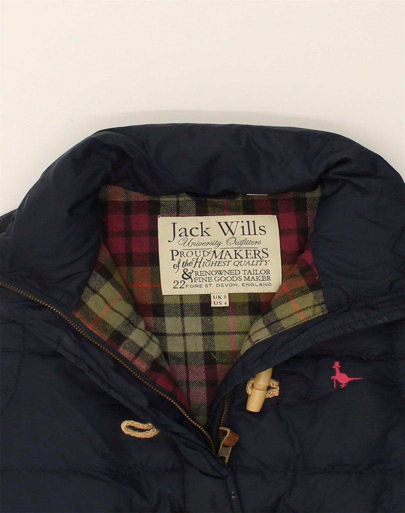 JACK WILLS Womens Padded Gilet UK 8 Small  Navy Blue Nylon | Vintage Jack Wills | Thrift | Second-Hand Jack Wills | Used Clothing | Messina Hembry 