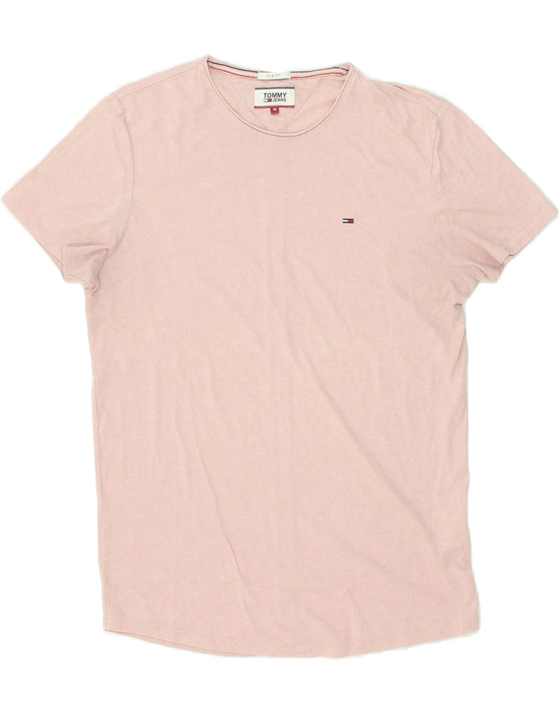 TOMMY HILFIGER Mens Slim Fit T-Shirt Medium Pink Cotton | Vintage Tommy Hilfiger | Thrift | Second-Hand Tommy Hilfiger | Used Clothing | Messina Hembry 