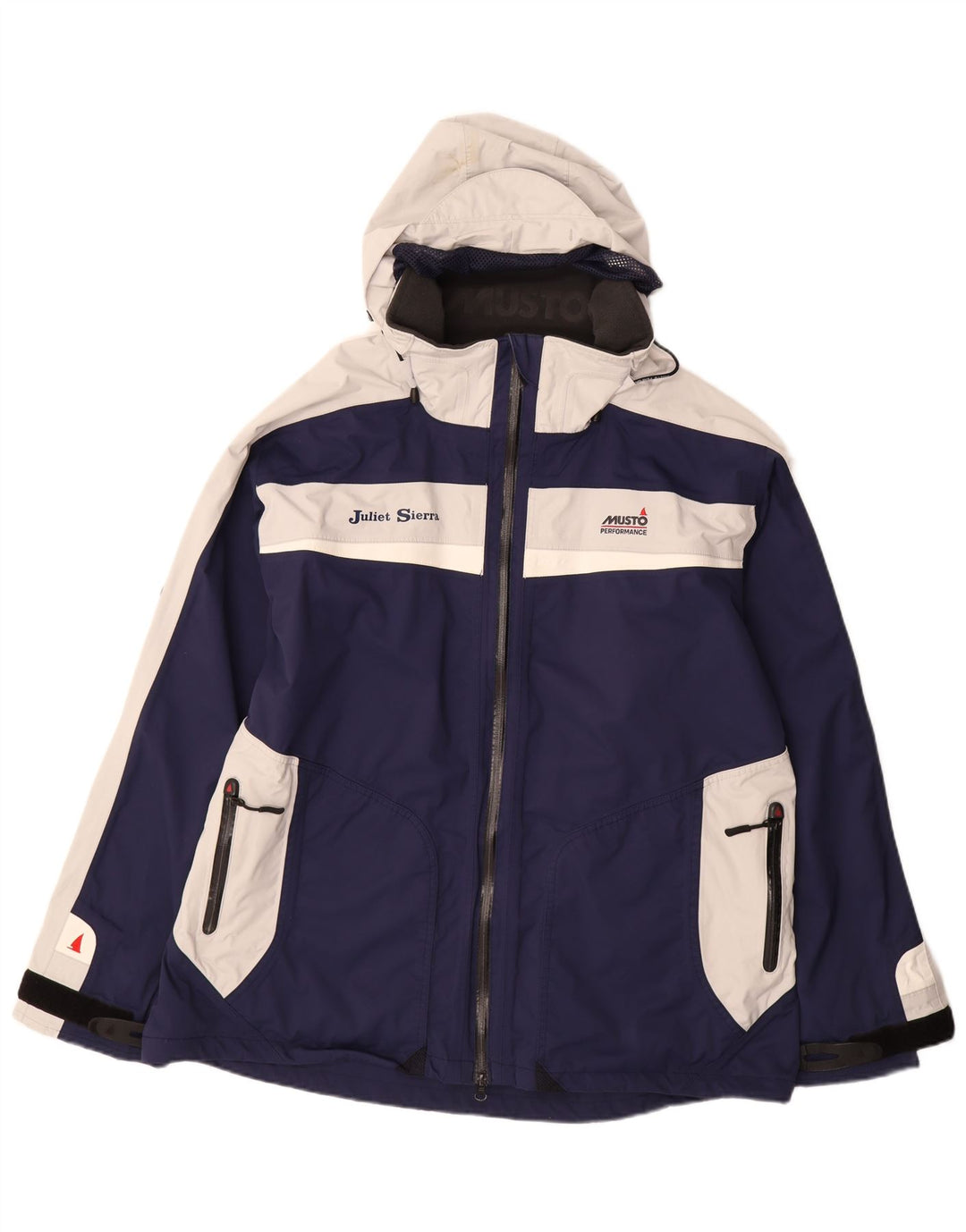 Musto Mens Graphic Windbreaker Jacket UK 44 2XL Navy Blue Colourblock