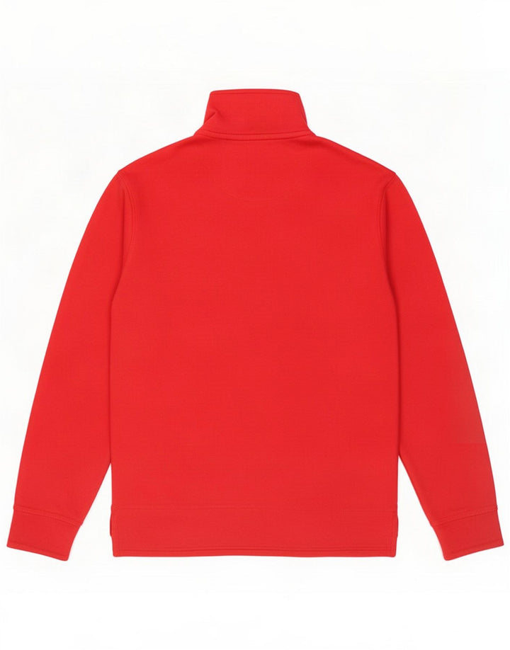 Weird Fish Mens Zip Neck Sweatshirt Jumper Medium Red Cotton