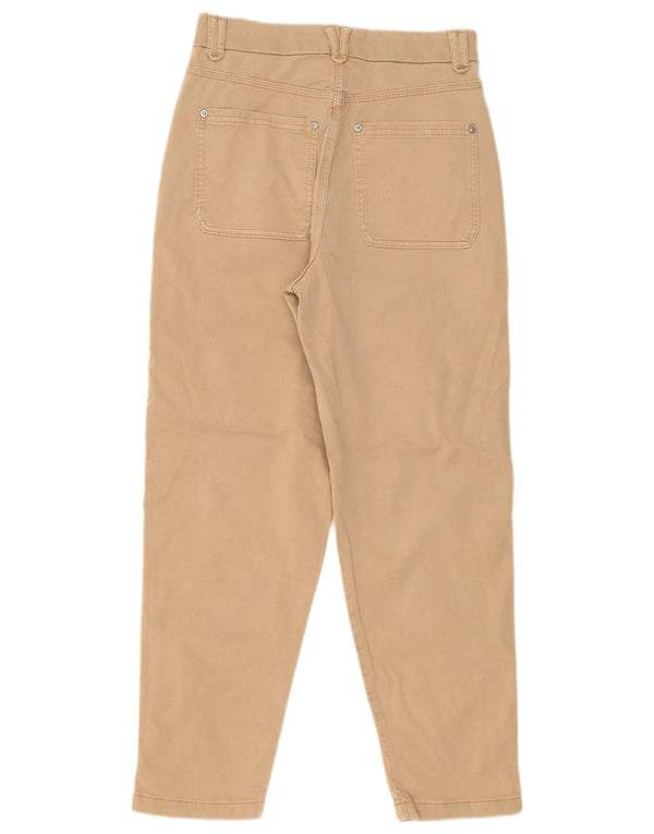 Marks & Spencer Womens High Waist Chino Trousers UK 8 Small W26 L27 Beige
