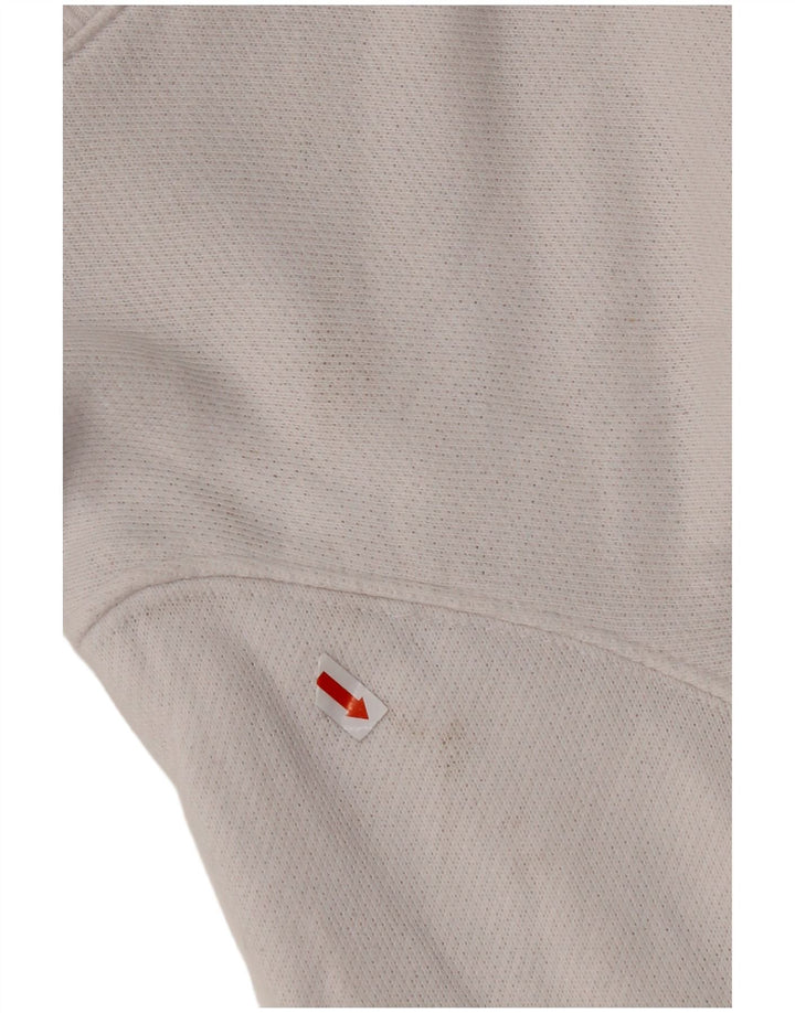 TOMMY HILFIGER Womens Graphic Sweatshirt Jumper UK 14 Medium White Cotton