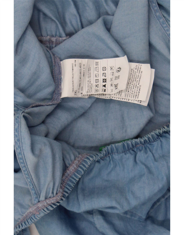 BENETTON Girls Playsuit 11-12 Years 2XL Blue Lyocell Vintage Benetton and Second-Hand Benetton from Messina Hembry 