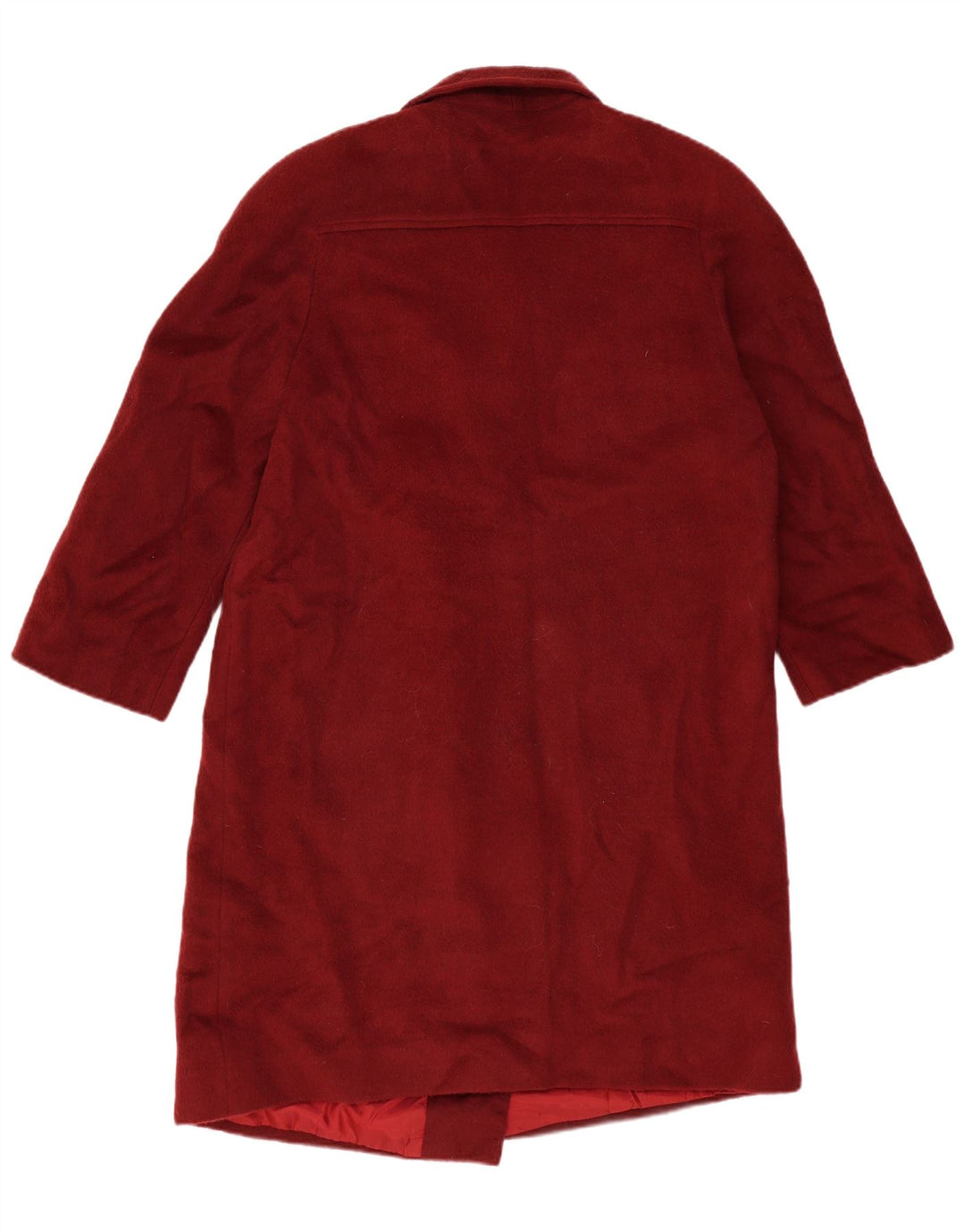 VINTAGE Womens Double Breasted Coat IT 48 XL Burgundy Wool