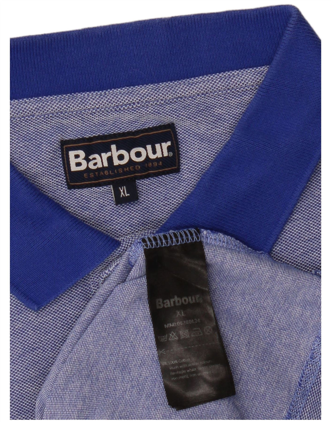Barbour Mens Polo Shirt XL Blue Cotton