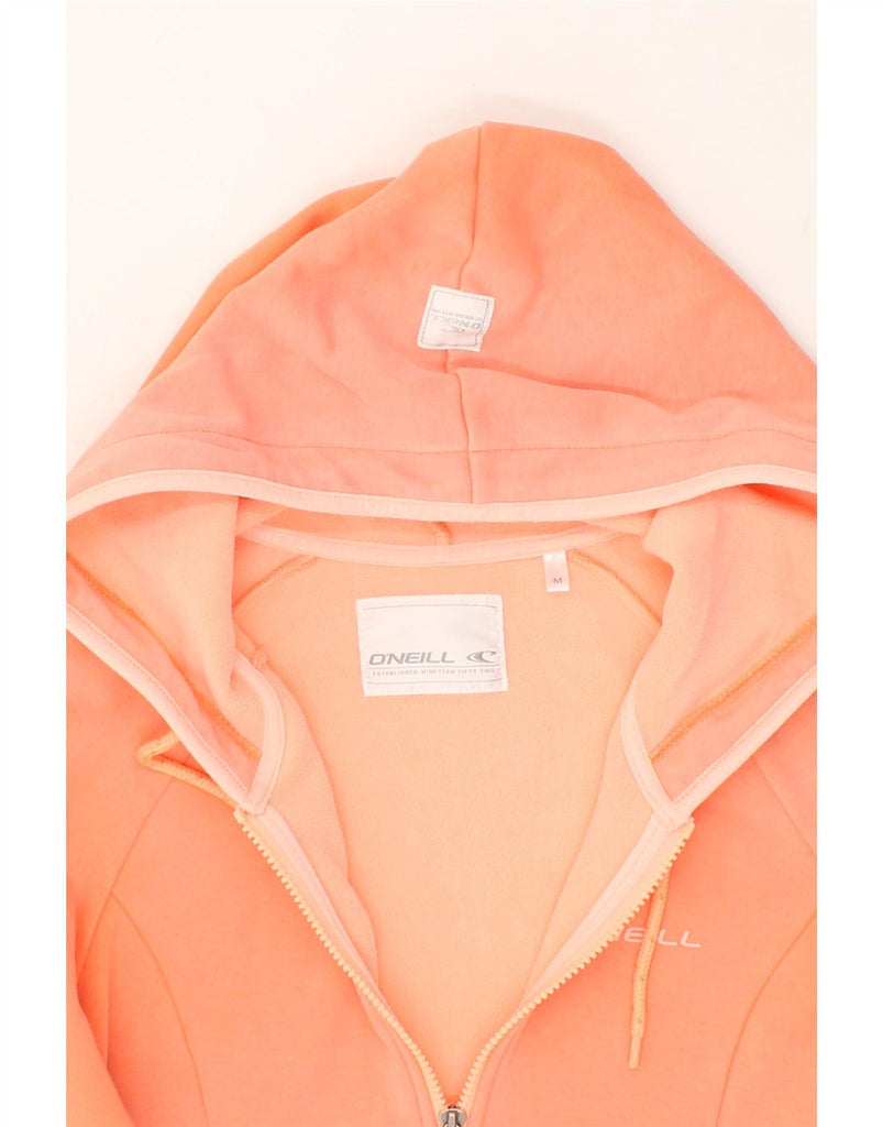 O'NEILL Womens Zip Hoodie Sweater UK 14 Medium Orange Polyester Vintage O'Neill and Second-Hand O'Neill from Messina Hembry 