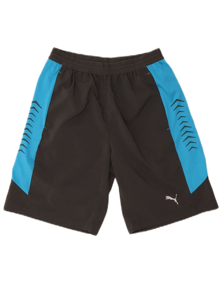 Puma Mens Graphic Sport Shorts Small Grey Colourblock