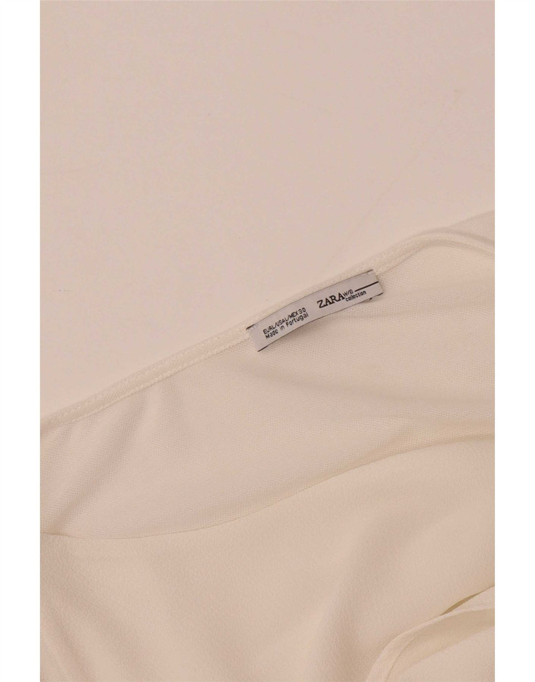 Zara Womens Long Sleeve Crop Blouse Top UK 16 Large White