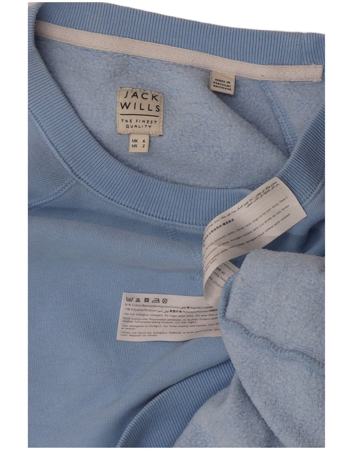 Jack Wills Womens Oversized Sweatshirt Jumper UK 6 XS Blue Cotton