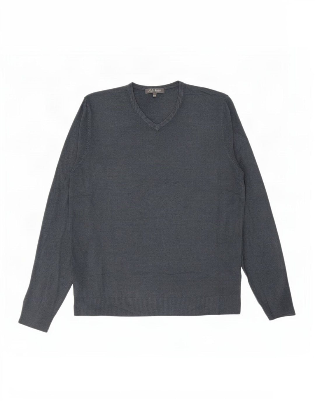 Marks & Spencer Mens V-Neck Jumper Sweater 2XL Grey Acrylic