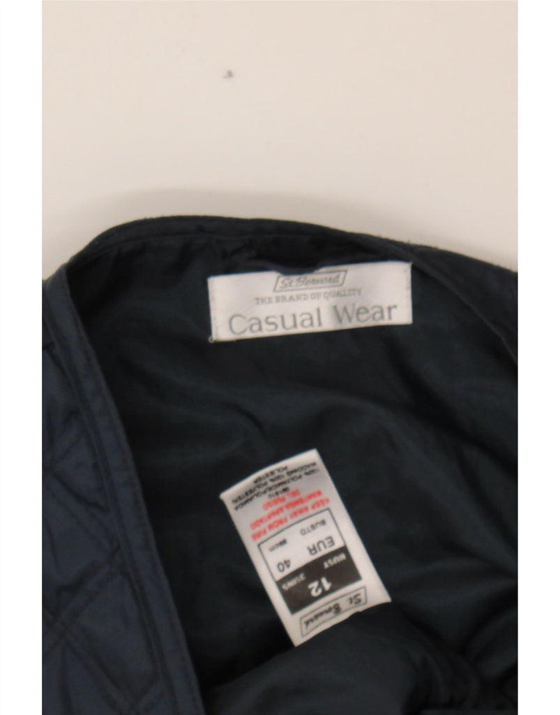 ST. BERNARD Womens Quilted Gilet UK 12 Medium Navy Blue Polyamide Vintage St. Bernard and Second-Hand St. Bernard from Messina Hembry 
