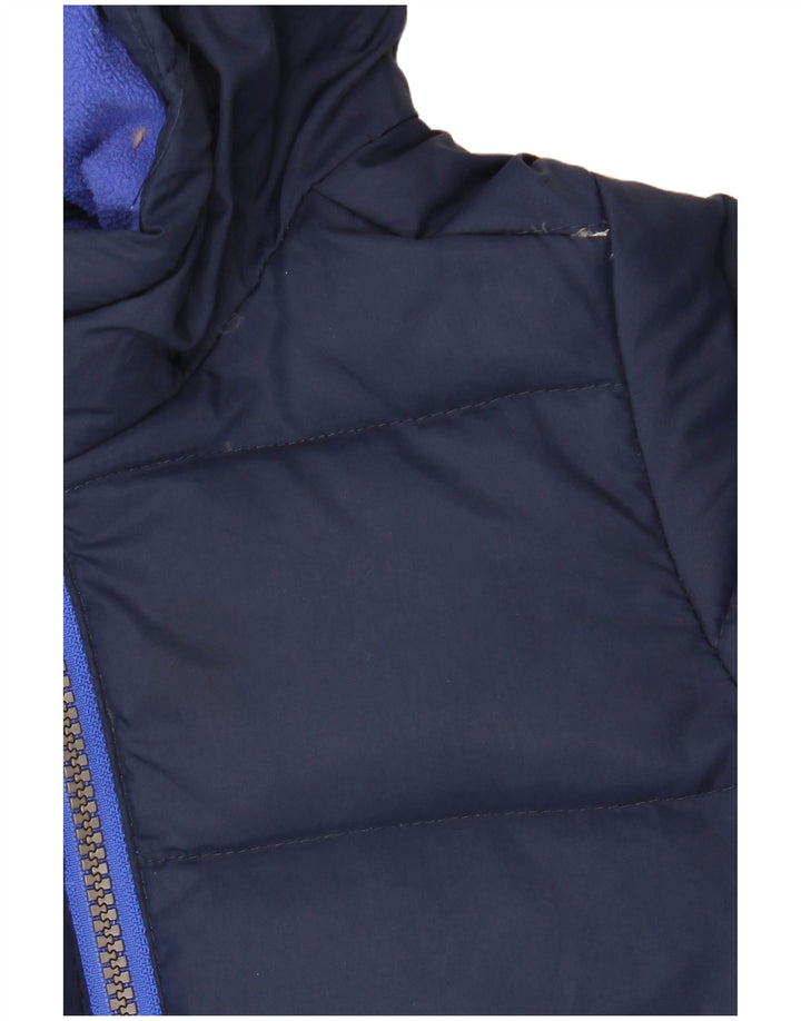 Benetton Boys Graphic Hooded Padded Jacket 5-6 Years Navy Blue