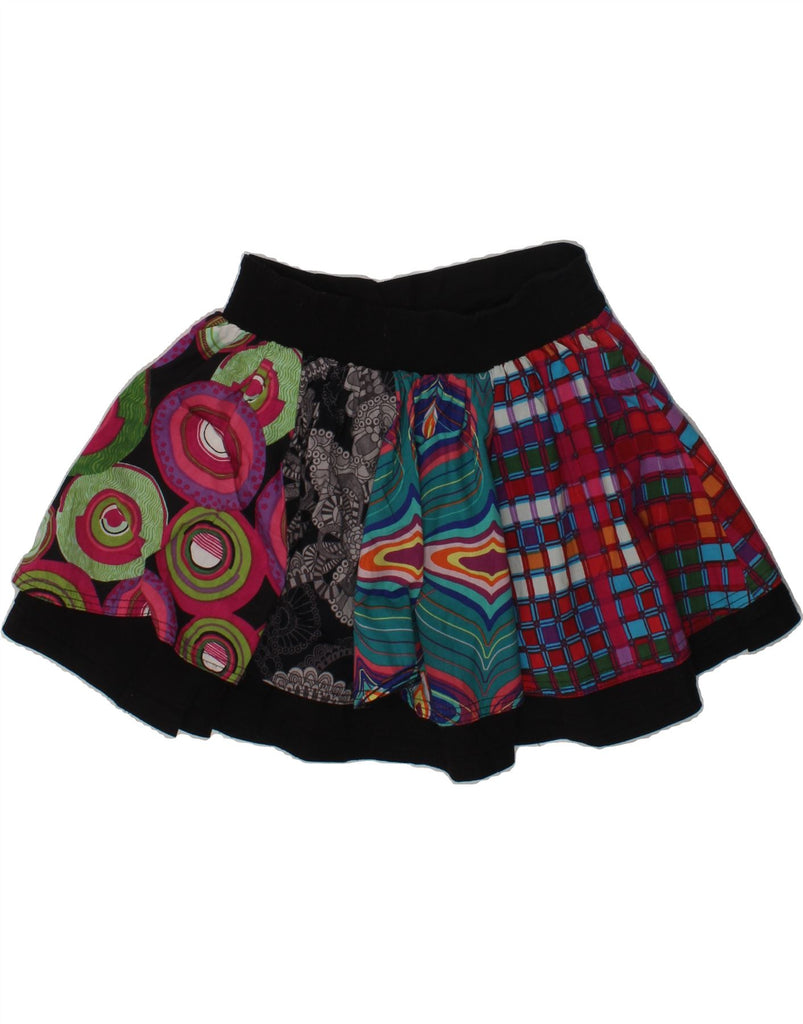 DESIGUAL Girls Crazy Pattern Pleated Skirt 7-8 Years W22 Multicoloured | Vintage Desigual | Thrift | Second-Hand Desigual | Used Clothing | Messina Hembry 