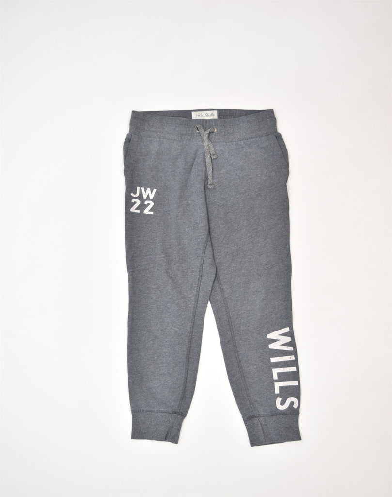 JACK WILLS Womens Graphic Tracksuit Trousers Joggers UK 8 Small Grey | Vintage | Thrift | Second-Hand | Used Clothing | Messina Hembry 