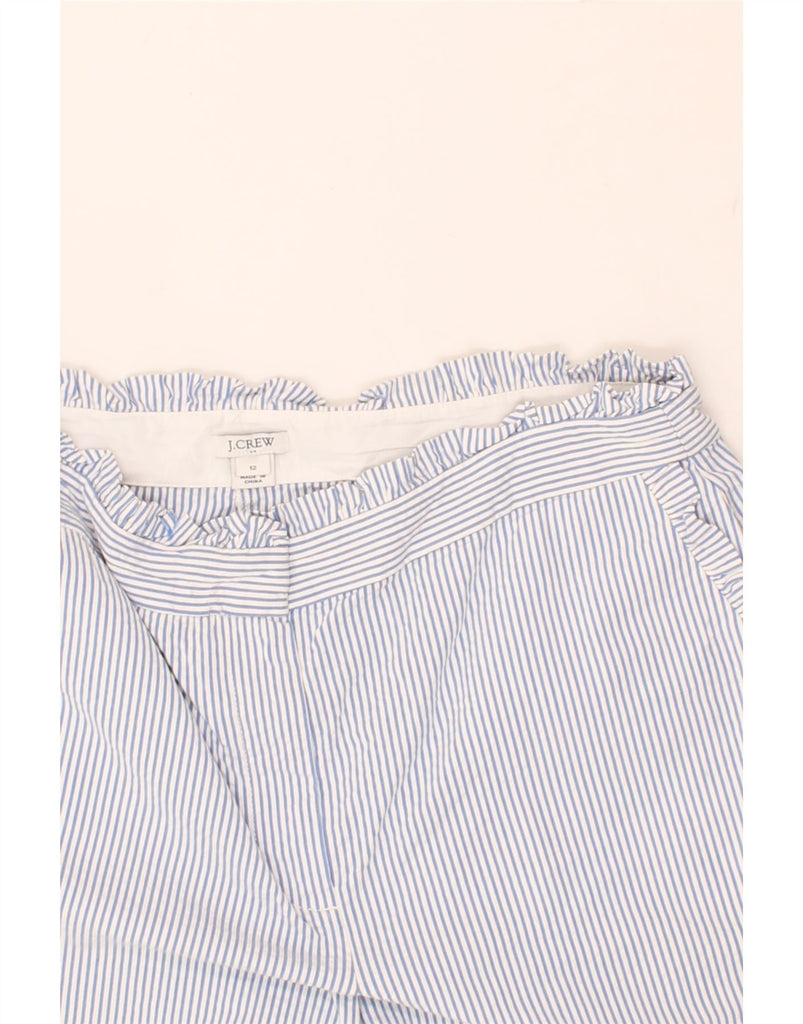 J. CREW Womens Chino Shorts US 12 Large W34 Blue Striped Cotton | Vintage J. Crew | Thrift | Second-Hand J. Crew | Used Clothing | Messina Hembry 