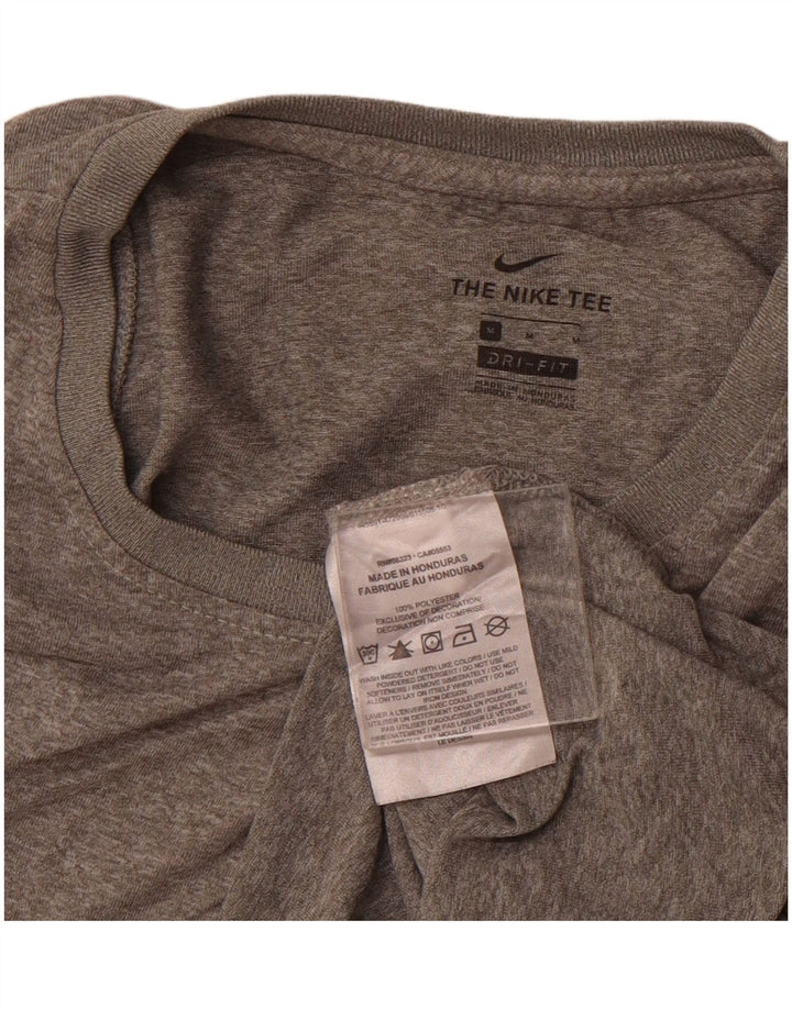 NIKE Womens Dri Fit Vest Top UK 12 Medium Grey Flecked Polyester