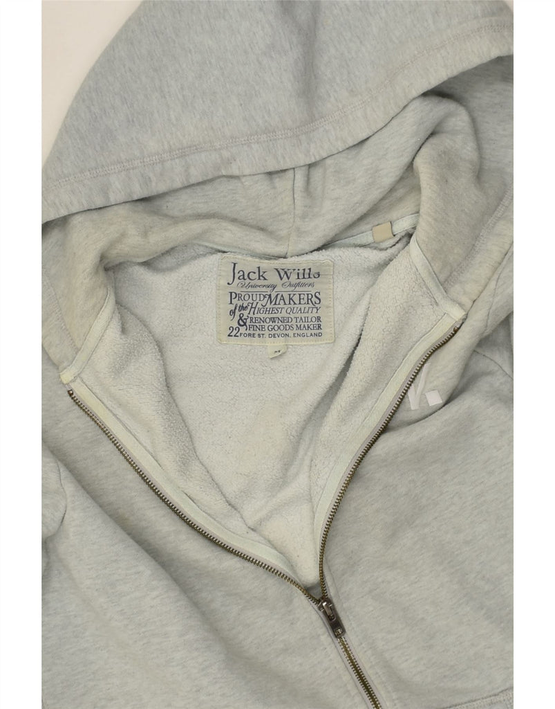 JACK WILLS Mens Graphic Zip Hoodie Sweater Medium Grey Cotton | Vintage Jack Wills | Thrift | Second-Hand Jack Wills | Used Clothing | Messina Hembry 