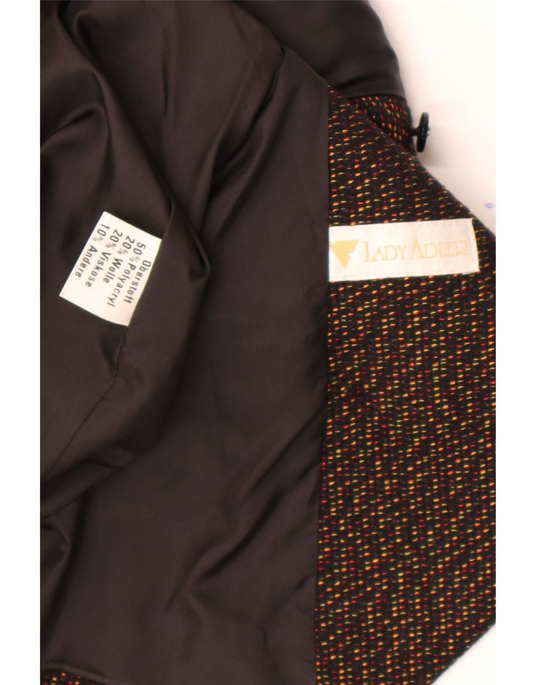 Vintage Womens Double Breasted Blazer Jacket UK 16 Large Brown Animal Print
