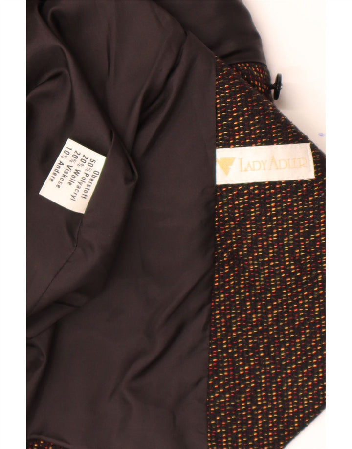Vintage Womens Double Breasted Blazer Jacket UK 16 Large Brown Animal Print